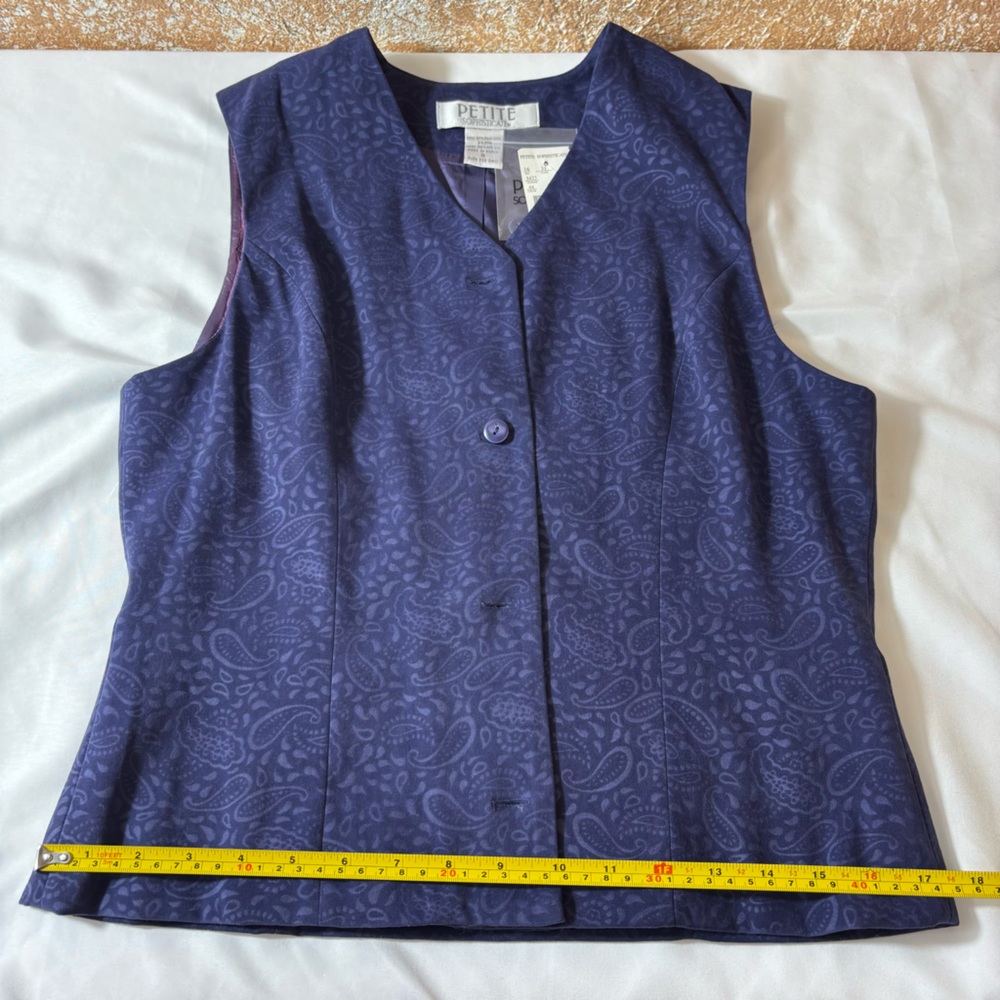 Vintage Petite Sophisticate 90's Classic 2Pc Set V-Neck Vest Pencil Skirt Size 8 - Picture 13 of 16